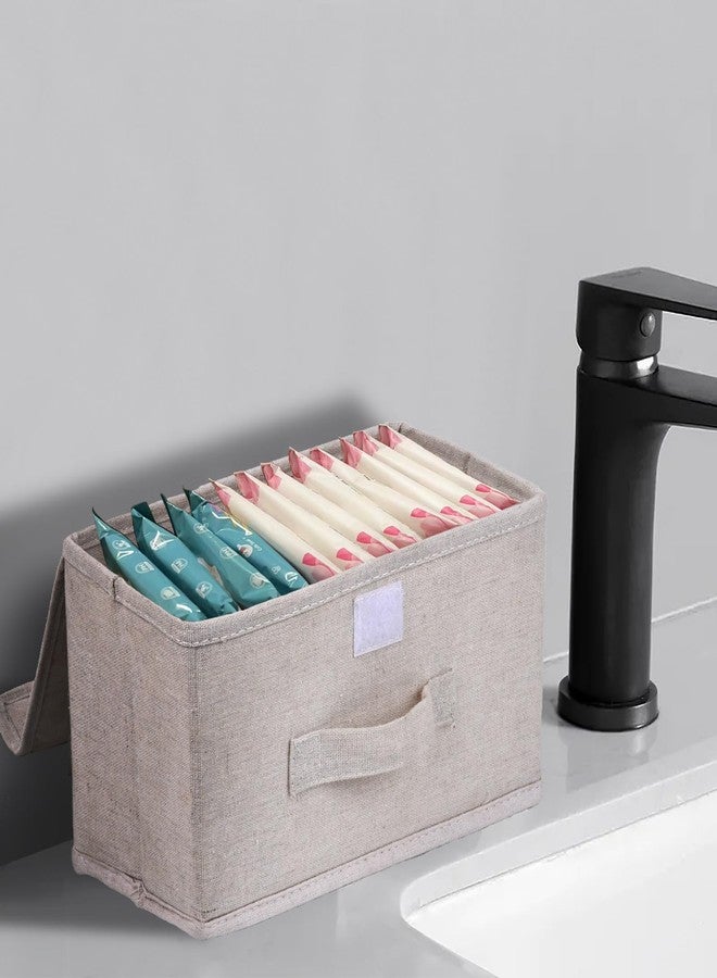 ChengFu Pad Holder for Women Bathroom,Sanitary Napkin Holder, Pad and Tampon Holder for Bathroom, 2 Compartments Pad and Tampon Organizer, Fabric Pad Holder for Period, White - Image 4